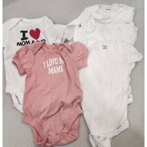 Mixed Bundle of Baby Girl Body Suits 5 pieces 6-9 Months Short Sleeves,mkj